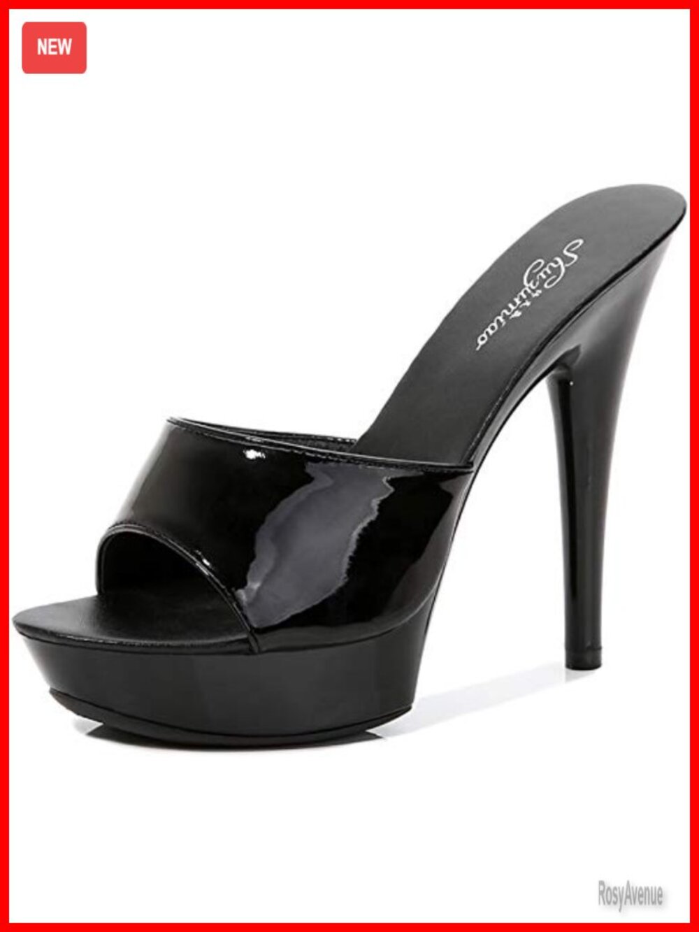 Women's High Heeled Mules Open Toe Stiletto Sandals Platform Slip On Dress